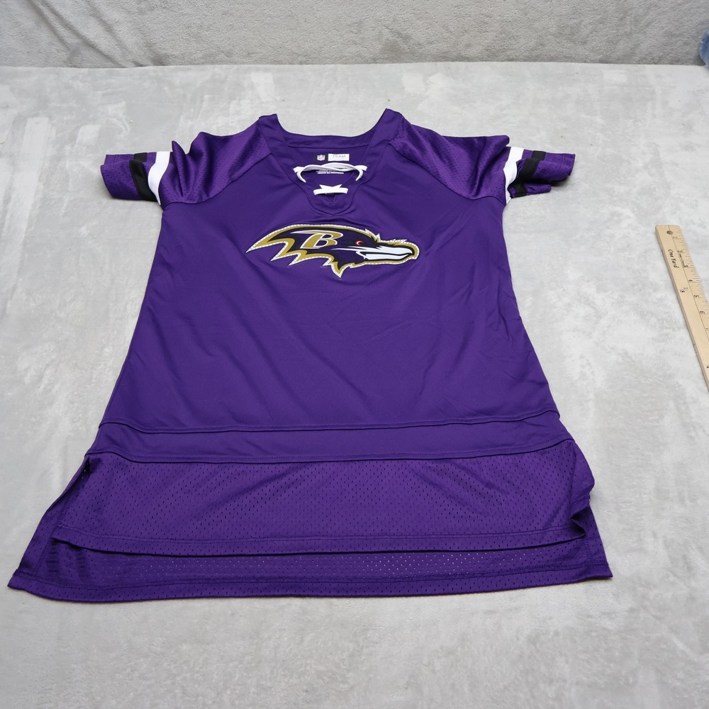 Baltimore Ravens Shirt Womens Small NFL Purple Football Lace-Up V-Neck NEW?